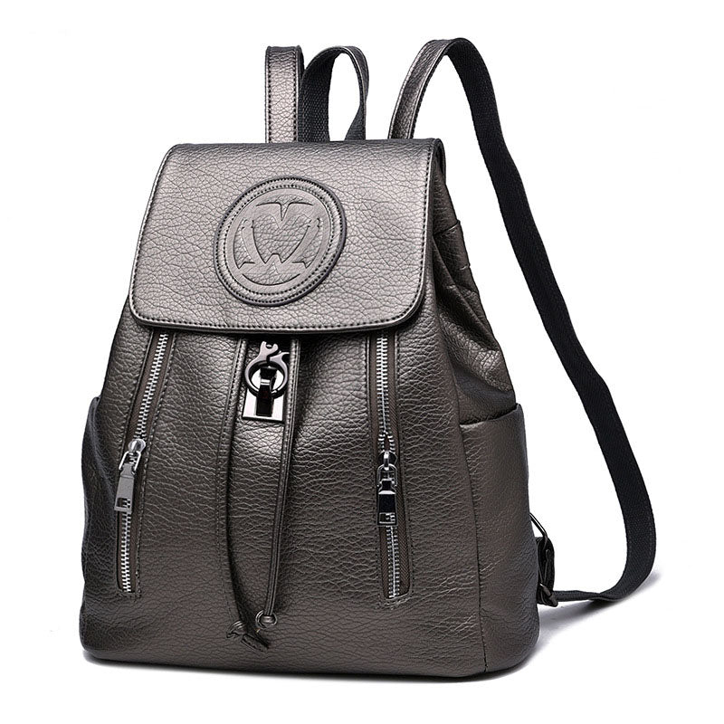 Embossed Fashion Casual Backpack Image 4