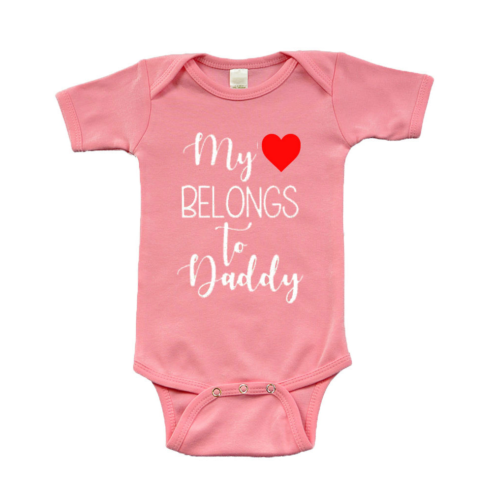 Infant Short Sleeve Onesie - My Heart Belongs to Daddy Image 2