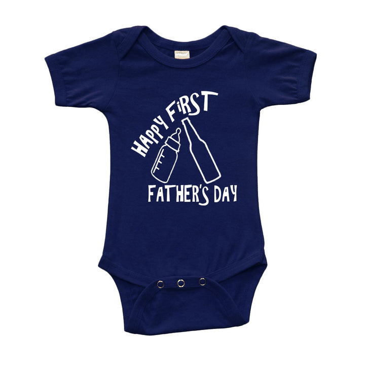 Infant Short Sleeve Onesie - Happy First Fathers Day Image 1