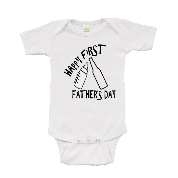 Infant Short Sleeve Onesie - Happy First Fathers Day Image 1