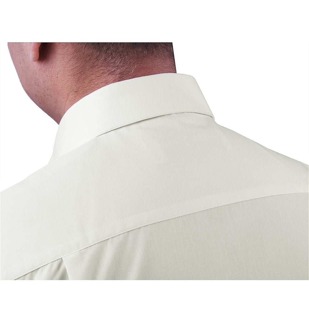 Roman Giardino Mens Dress Shirt Long Sleeve Convertible Cuffs the Italian Collar Cotton with Free cuff links Ash Image 2