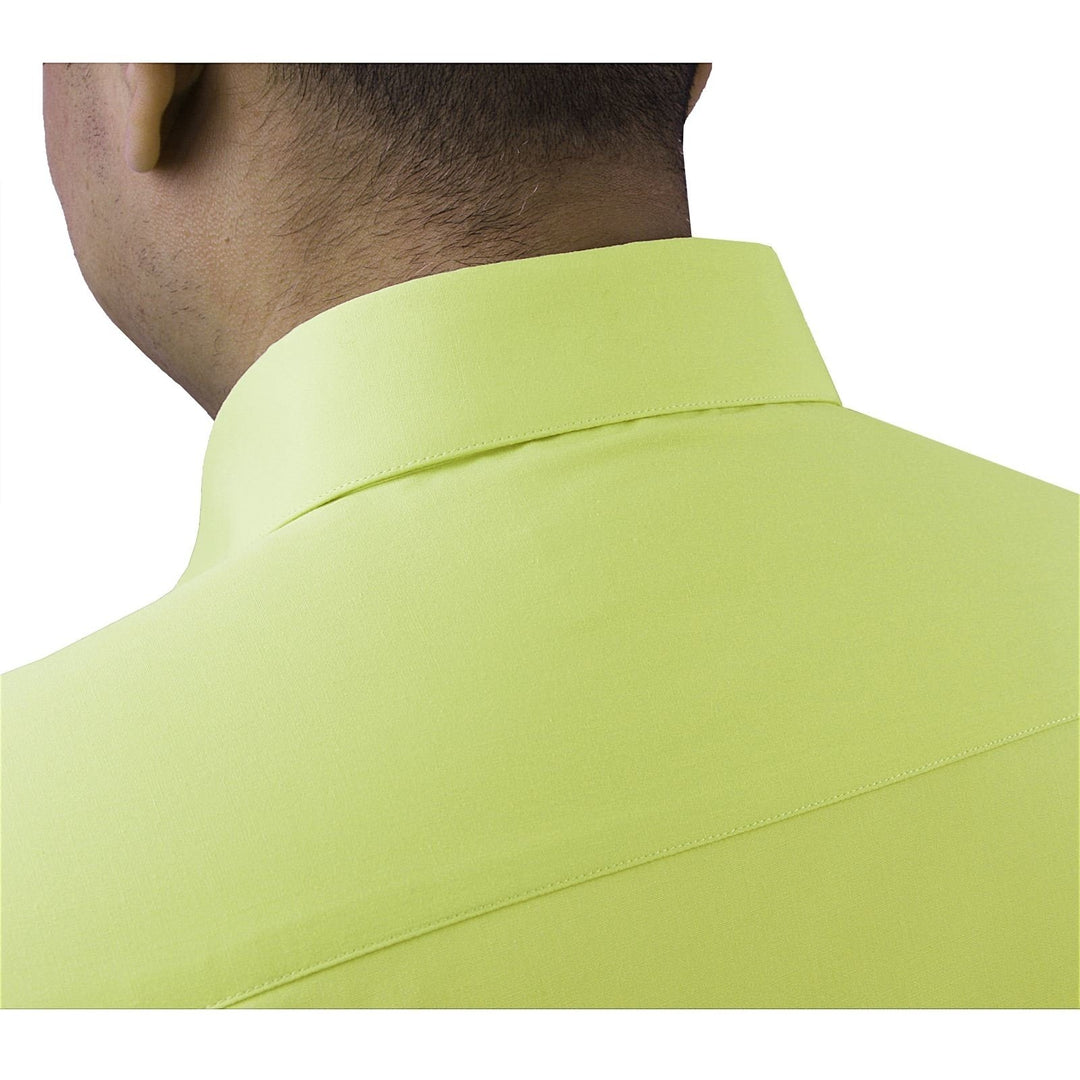 Roman Giardino Mens Dress Shirt Long Sleeve Convertible Cuffs the Italian Collar Cotton with Free cuff links Celery Image 3