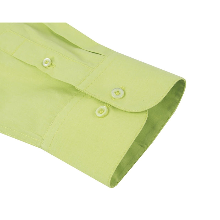 Roman Giardino Mens Dress Shirt Long Sleeve Convertible Cuffs the Italian Collar Cotton with Free cuff links Celery Image 7