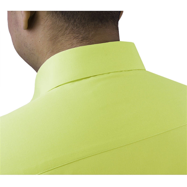 Roman Giardino Mens Dress Shirt Long Sleeve Convertible Cuffs the Italian Collar Cotton with Free cuff links Key Lime Image 3