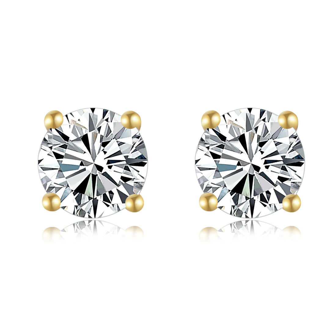 100% 925 Sterling Silver 7mm Round Cut Cubic Zirconia Stud Earring Image 7