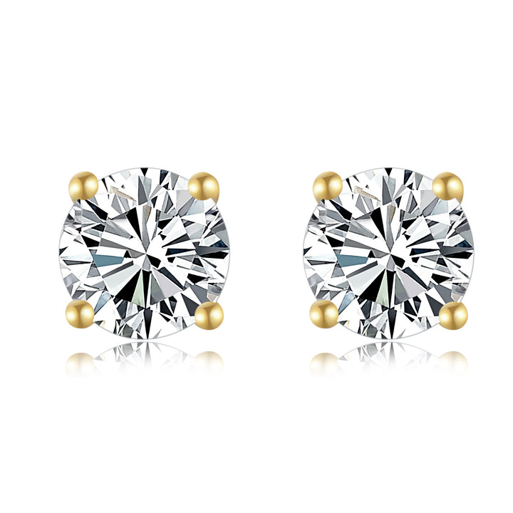 100% 925 Sterling Silver 7mm Round Cut Cubic Zirconia Stud Earring Image 7