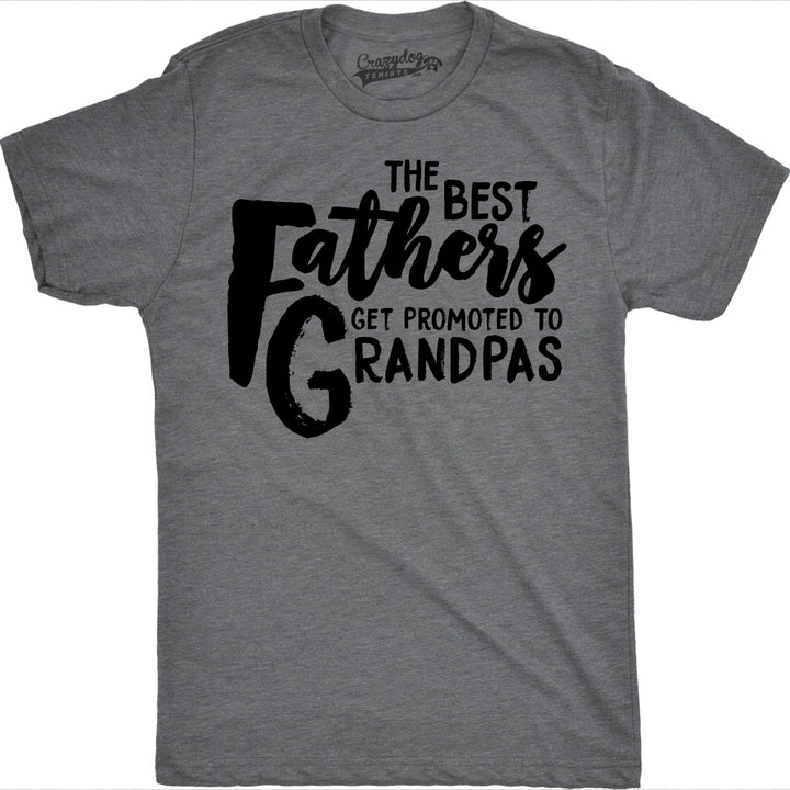 Mens Best Fathers Get Promoted To Grandpas Funny Family Relationship T shirt Image 4