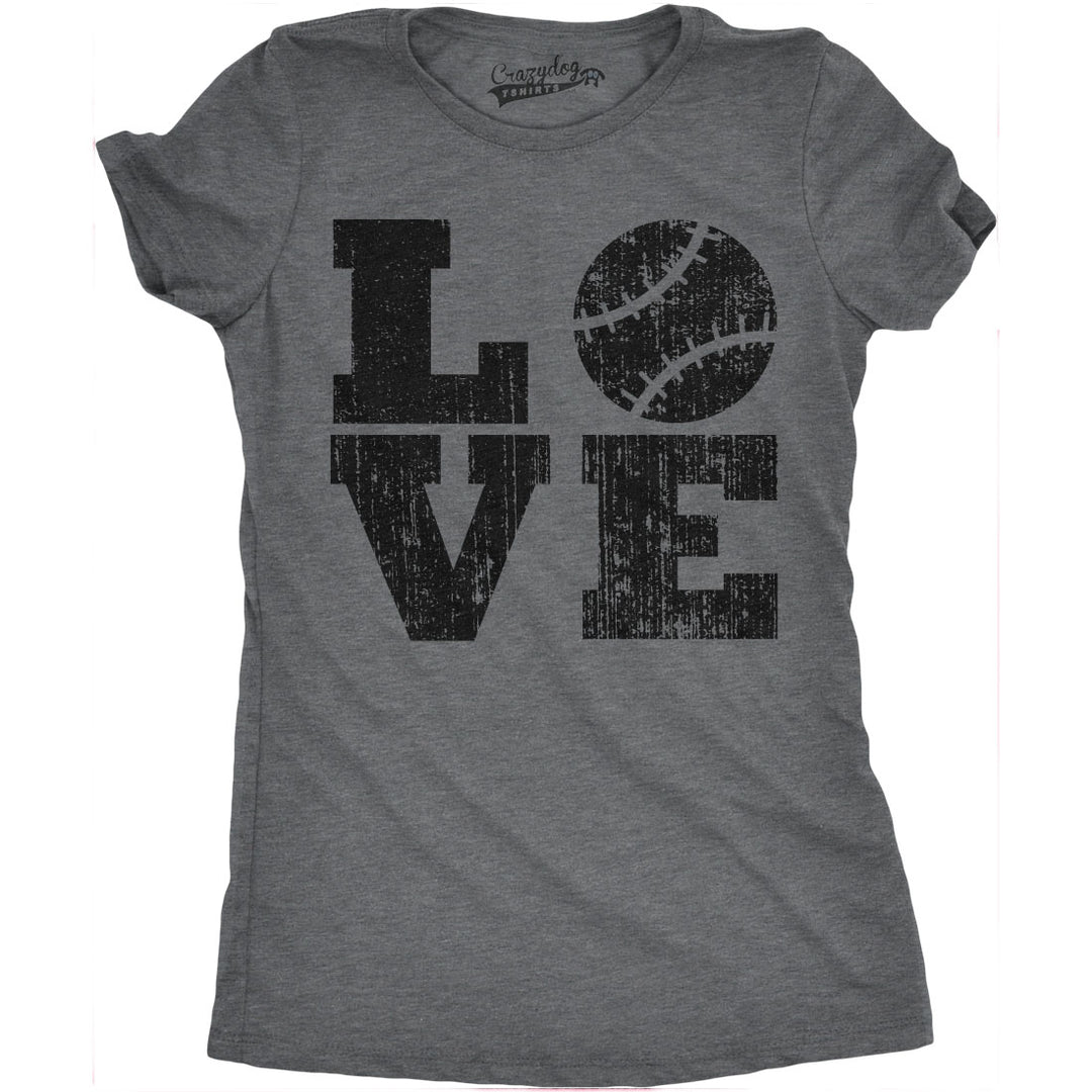 Womens LOVE Baseball Mama Funny Game Day Lover Cute Cool T shirt for Ladies Image 1
