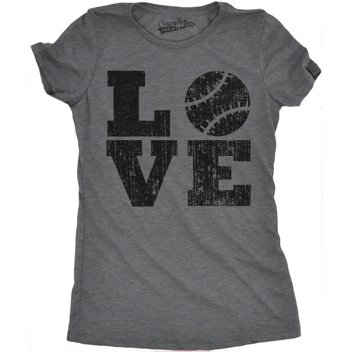 Womens LOVE Baseball Mama Funny Game Day Lover Cute Cool T shirt for Ladies Image 9