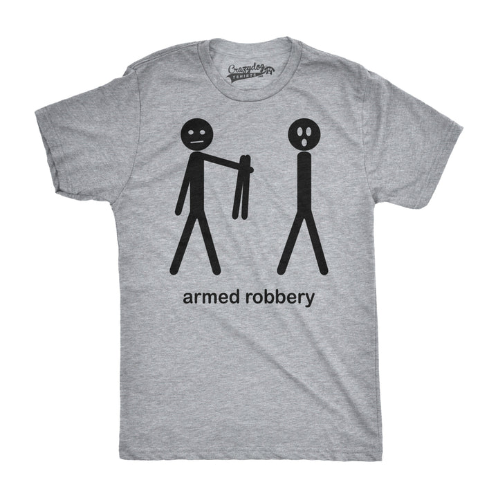 Mens Armed Robbery Funny Stick Figure Drawing Sarcastic Hilarious T shirt Image 4
