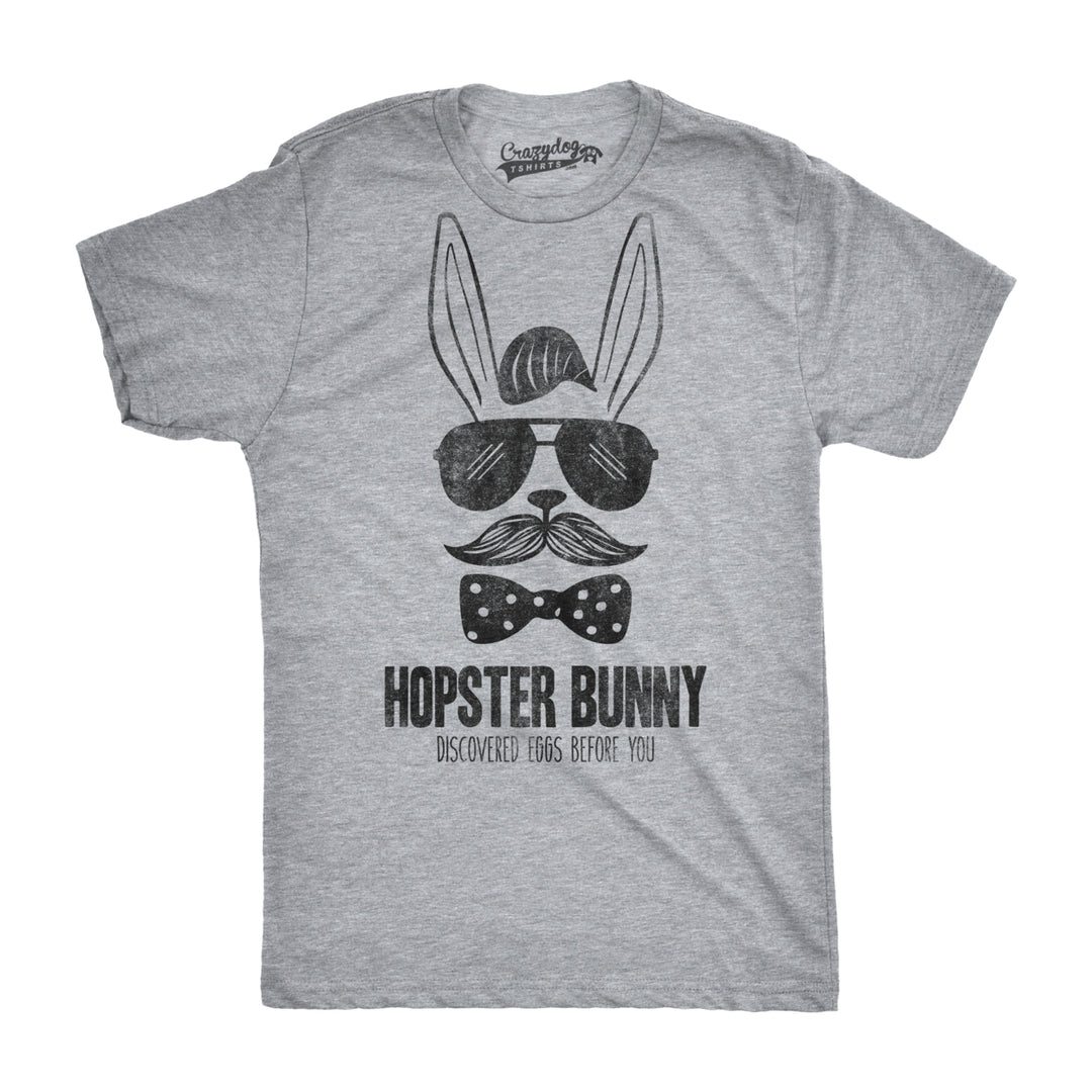 Mens Hipster Bunny Egg Hunt Funny Easter Millenial Rabbit Novelty Adult T Shirt Image 4