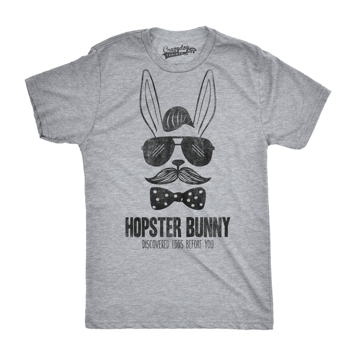 Mens Hipster Bunny Egg Hunt Funny Easter Millenial Rabbit Novelty Adult T Shirt Image 1