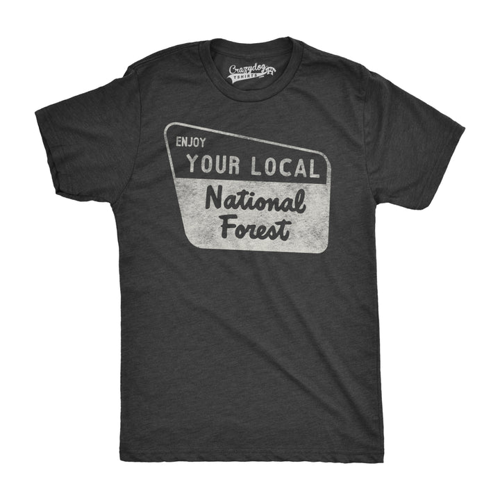 Mens Enjoy Your National Forest Funny Outdoor Vintage Camping Mountains T shirt Image 1