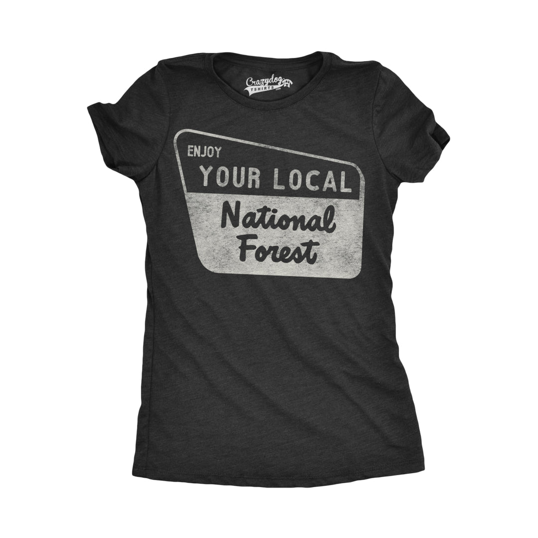 Womens Enjoy Your National Forest Funny Outdoor Vintage Camping Mountains T shirt Image 4