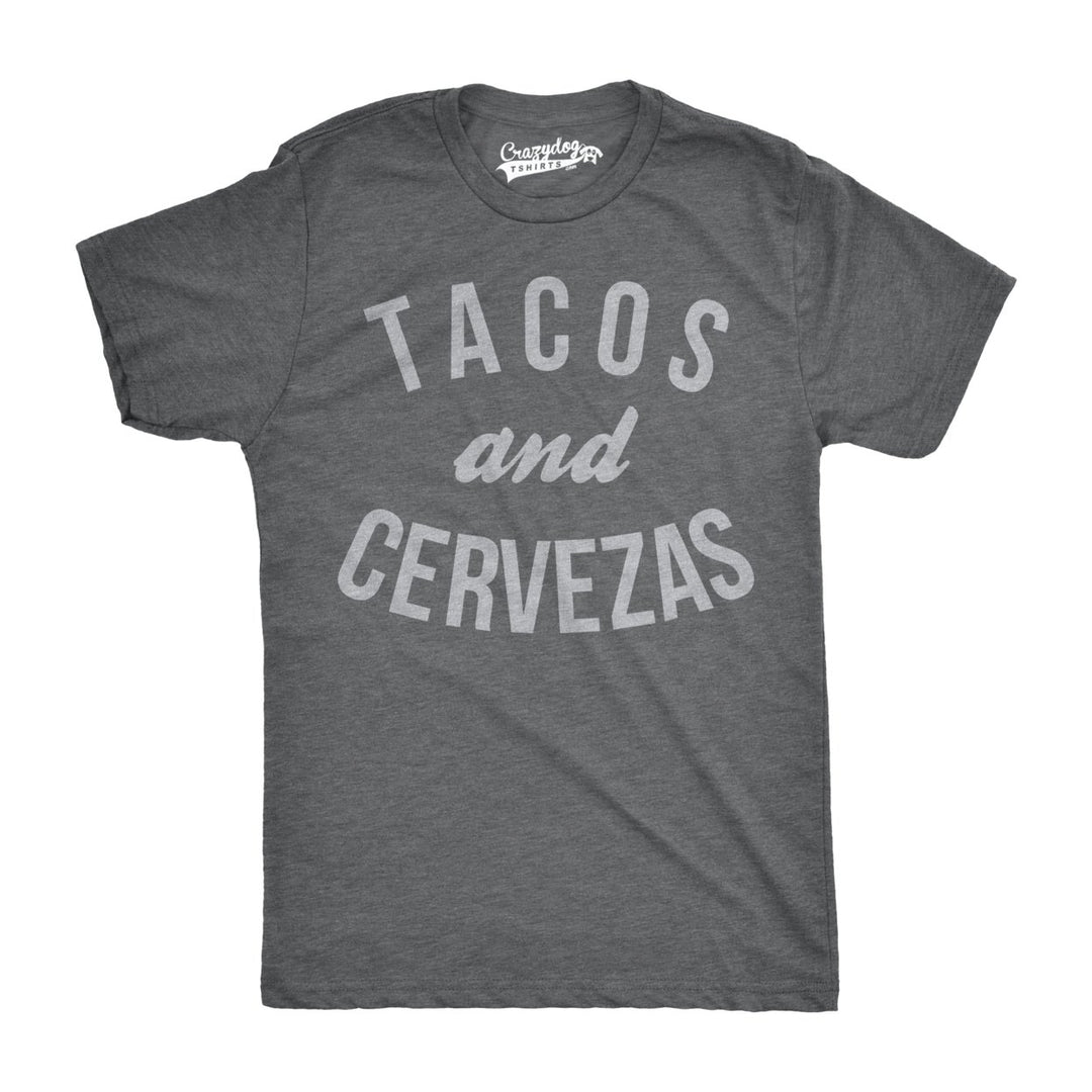 Mens Tacos and Cervezas Funny T shirt for Vacation Sarcastic Humor Graphic Top Image 1