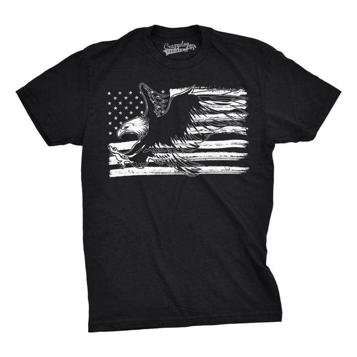 Mens Eagle Over Grunge Flag Funny T shirts Vintage Cool Novelty Shirts USA T shirt Image 1