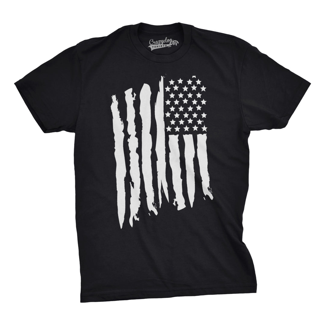 Mens Vertical Grunge Flag Funny T shirts USA Tees American Novelty Vintage T shirt Image 4