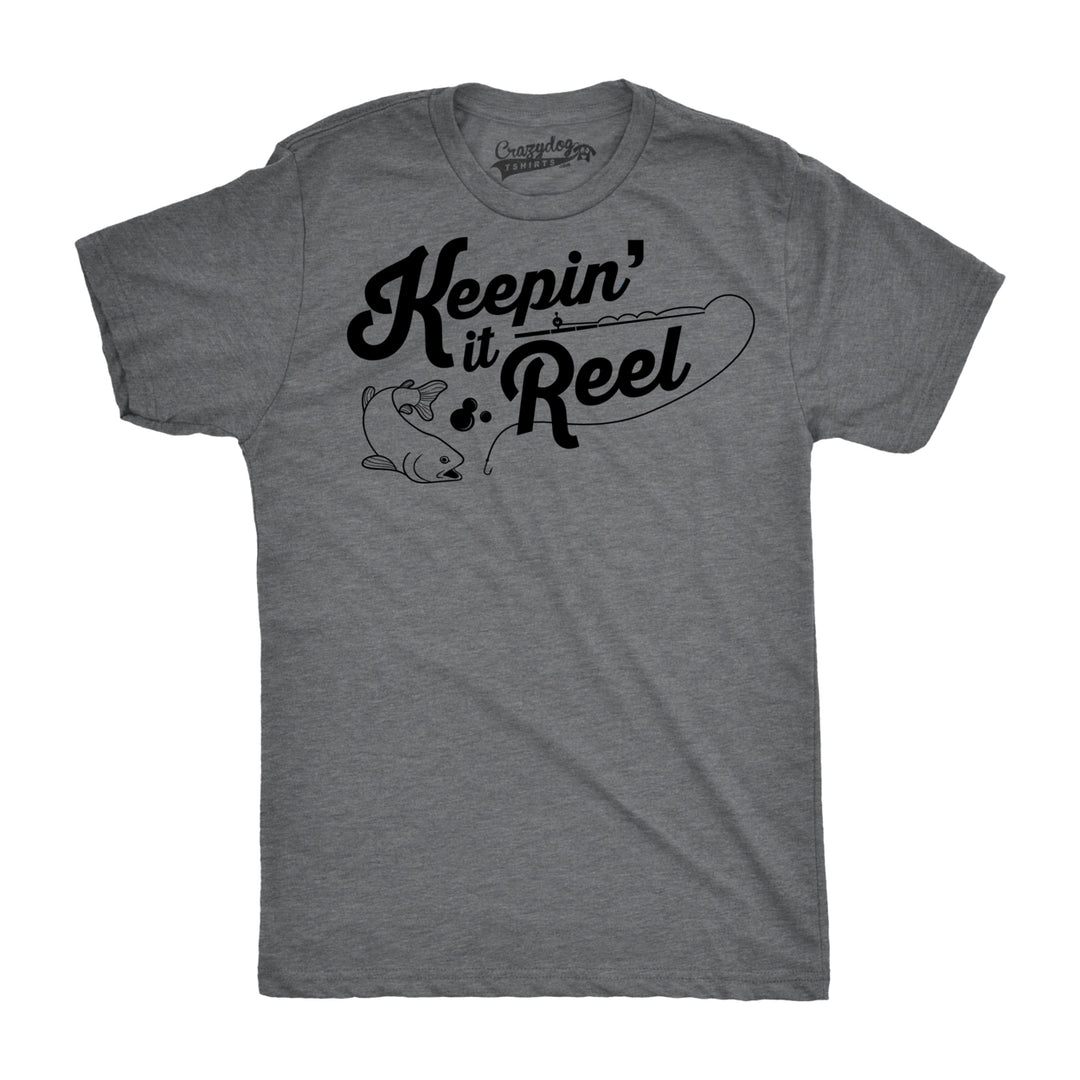 Mens Keepin It Reel T shirt Funny Cool Fishing Gift for Fisherman Humor Graphic Image 4