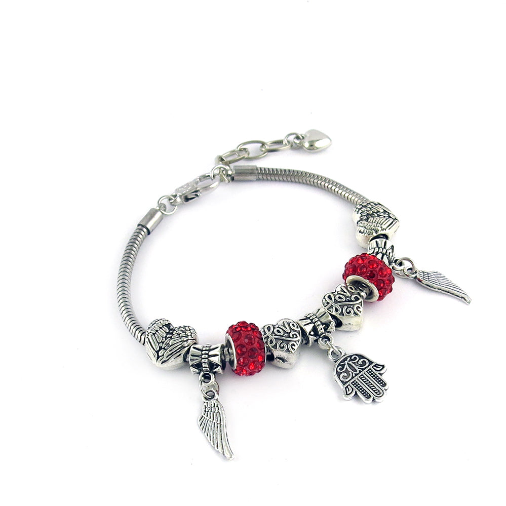 Crystal Hamsa and Dream Catcher Charm Bracelets Image 1