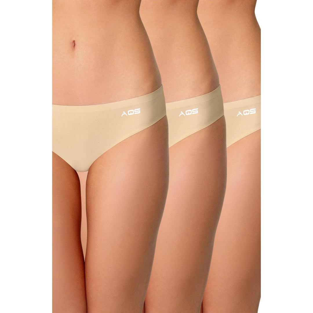 AQS Ladies Seamless Nude Thong 3 Pack Three-pack of womens seamless thong Image 1