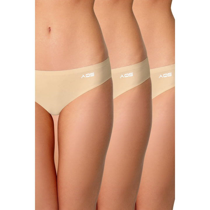 AQS Ladies Seamless Nude Thong 3 Pack Three-pack of womens seamless thong Image 1