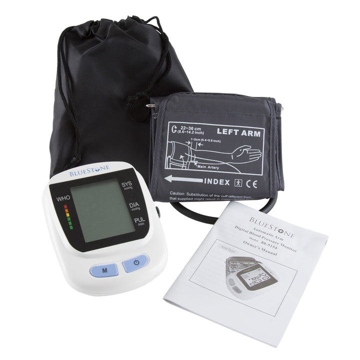 Digital Arm Blood Pressure Monitor Pulse with Cuff Battery Operated with Memory Image 3