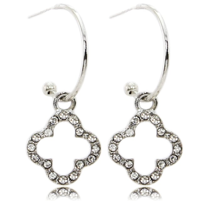 Charming Hoops Quatrefoil Drop Earrings in 5 Colors Image 6