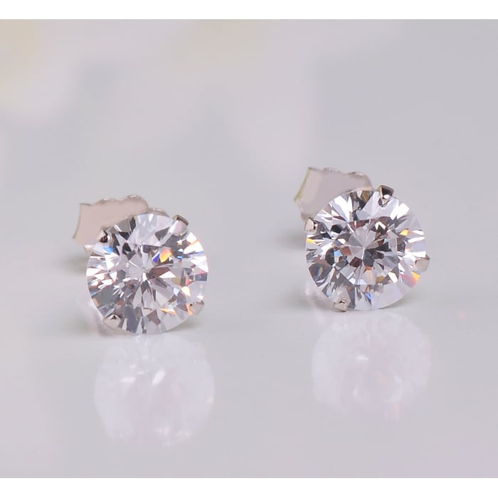 Sterling Silver Crystal Stud Earrings Image 7