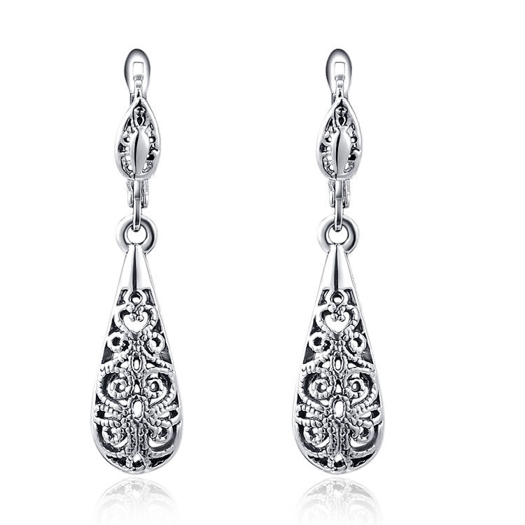 Silver Filigree Drop Earrings Image 1