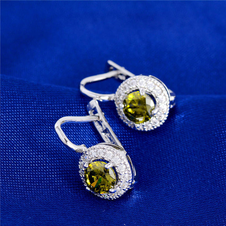 Peridot Silver Hoop Earrings Image 2