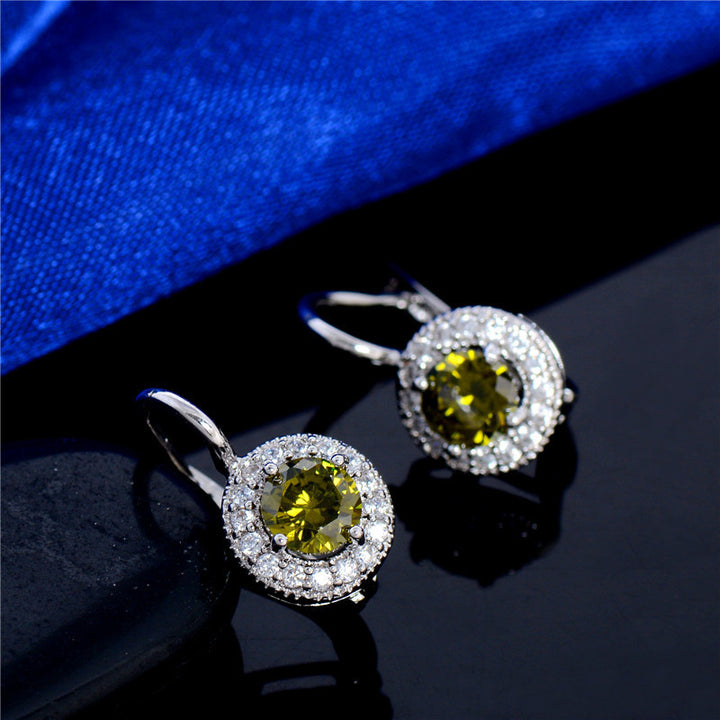 Peridot Silver Hoop Earrings Image 3