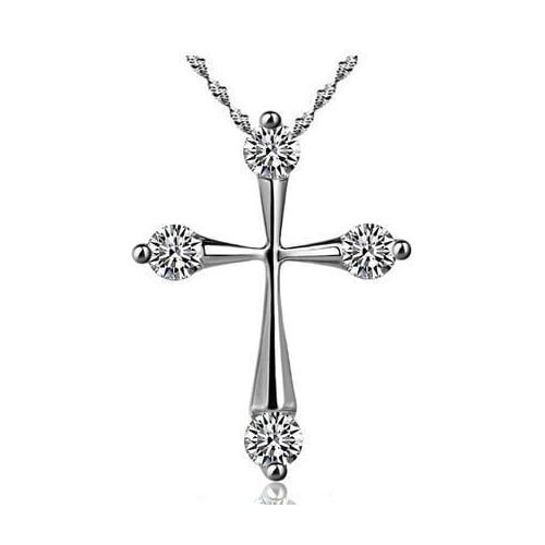 Crystal Cross Pendant Necklace Image 1
