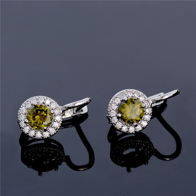 Peridot Silver Hoop Earrings Image 4