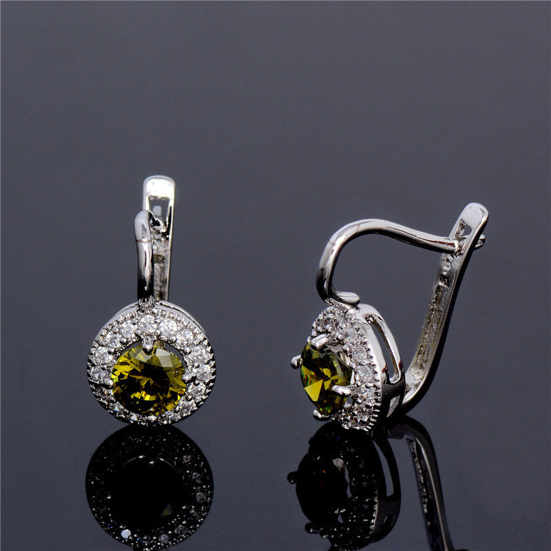 Peridot Silver Hoop Earrings Image 4