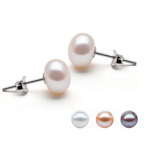 Sterling Silver Freshwater Pearl Stud Earrings Image 1