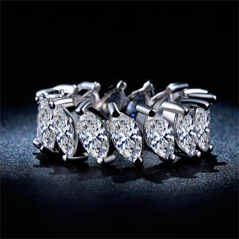Angelsale Sterling Silver Engagement Wedding Band Ring Image 1