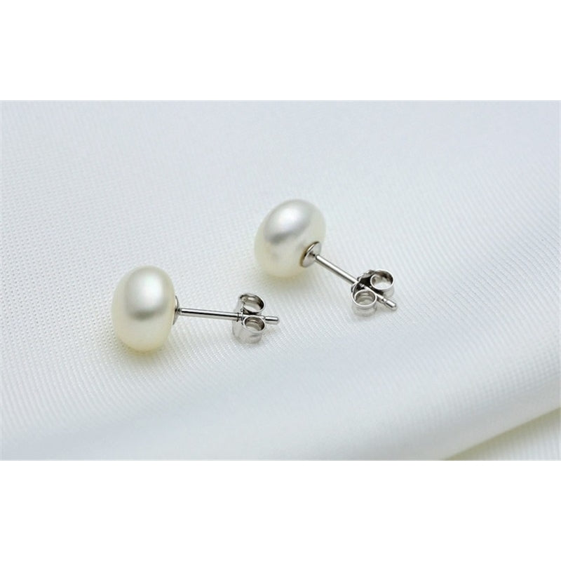 Sterling Silver Freshwater Pearl Stud Earrings Image 4