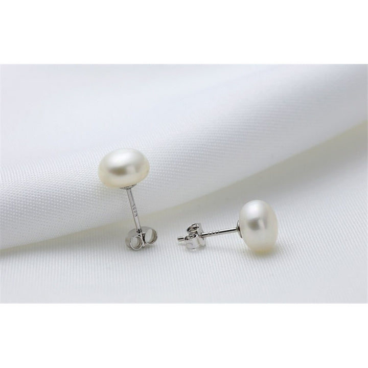 Sterling Silver Freshwater Pearl Stud Earrings Image 6