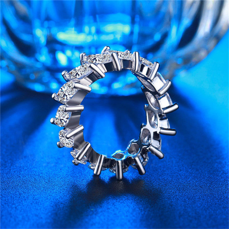 Angelsale Sterling Silver Engagement Wedding Band Ring Image 4
