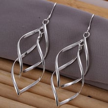 Sterling Silver Wave Twisted Earrings Image 2