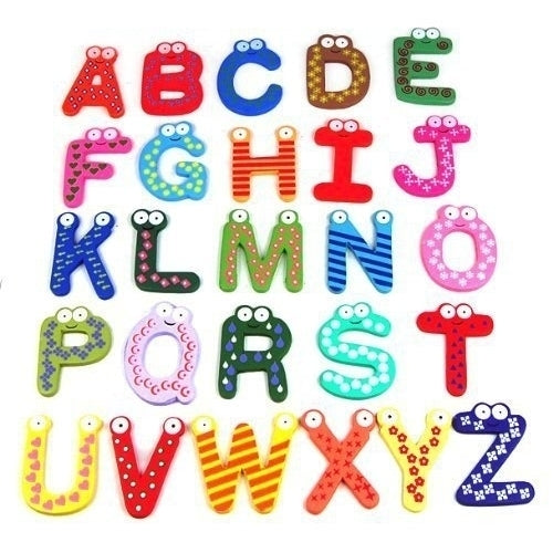 26 WOODEN MAGNETIC LETTERS + FREE 15 NUMBERS and SYMBOLS! Image 4