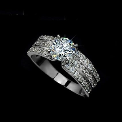 Cubic Zirconia Silver Forever Ring Band Image 1