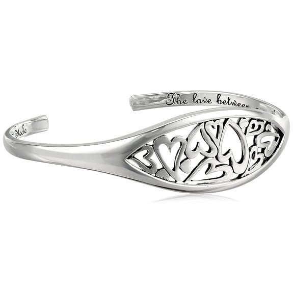 Engraved "The Love Between A Mother and Daughter..." Silver  Cuff Bracelet Image 3