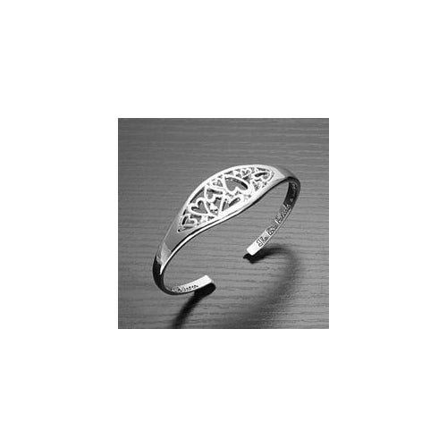 Engraved "The Love Between A Mother and Daughter..." Silver  Cuff Bracelet Image 4