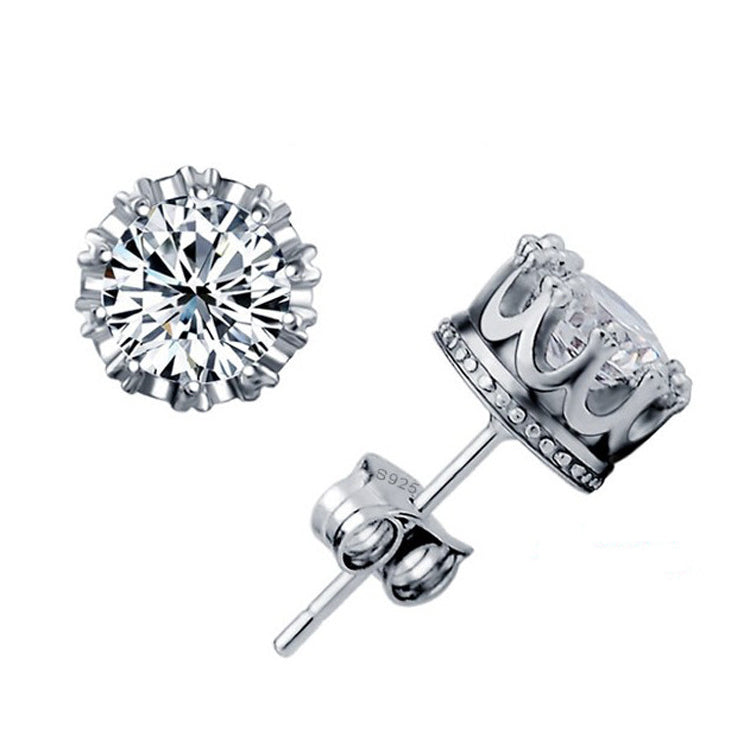 Round 2 Carat Cubic Zirconia Silver Stud Earrings Image 1