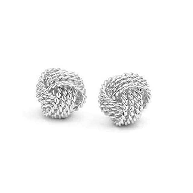 Love Twisted Silver Mesh Earrings Image 4