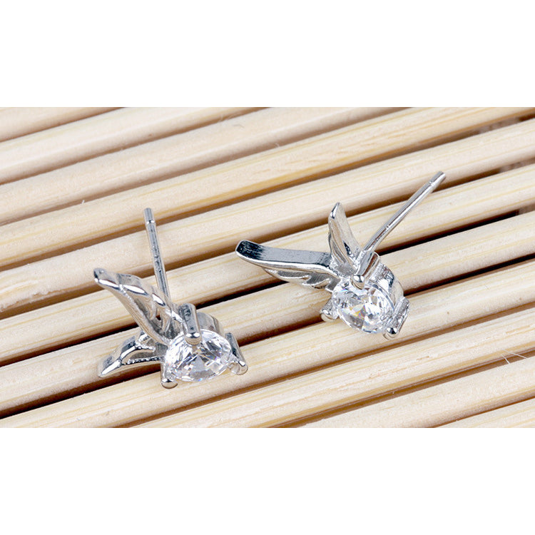 Angel Wings Crystal Stud Earrings Image 6