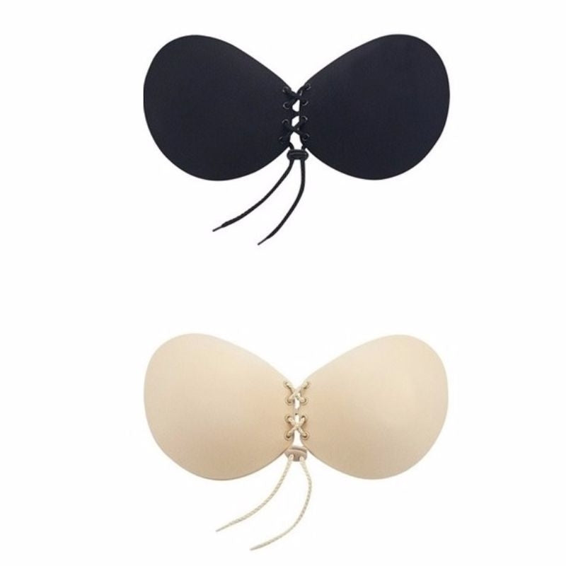 Strapless Backless Invisible Push-up Reusable Round Bra Image 1