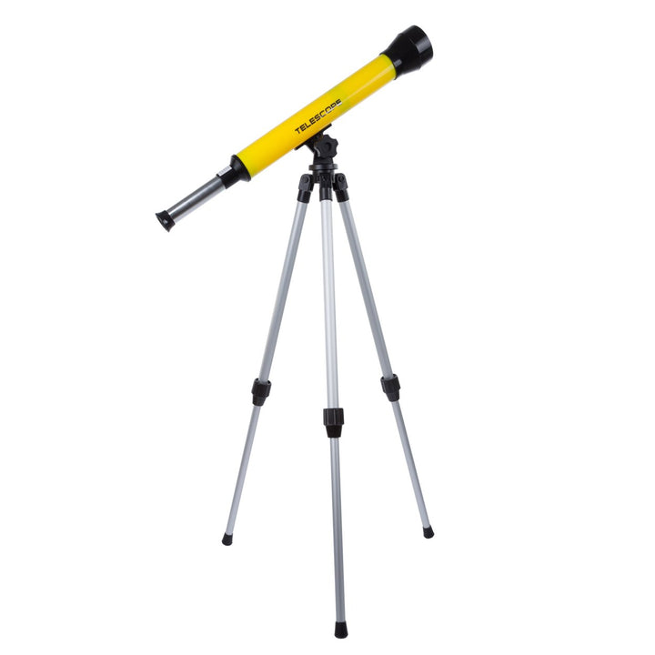 Hey! Play Kids Telescope 40mm with Adjustable Tripod 30x Magnification Yellow Image 1