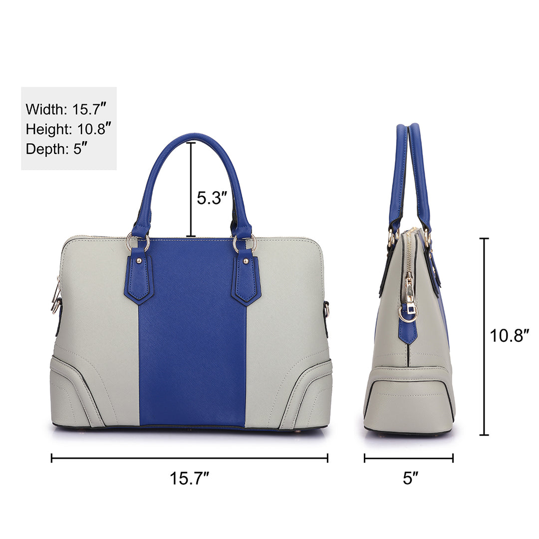 Dasein Women Slim Handbag Designer Purse Business Briefcase Satchel Rolled Top Handle Laptop Shoulder Bag Image 12